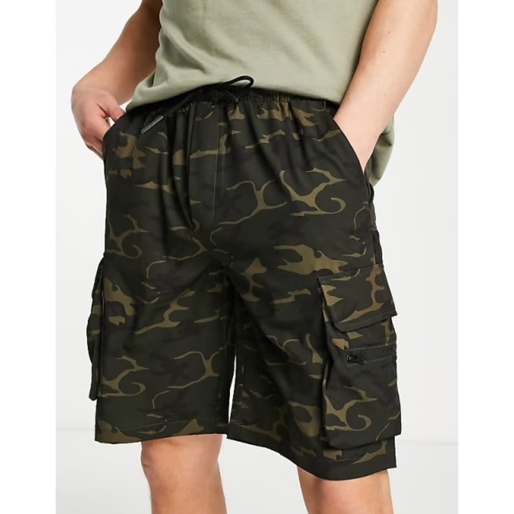 American Stitch Camo Cargo‎ Shorts Drawstring Casual Activewear Mens Size Small
